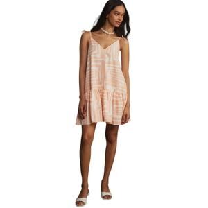 Maeve Anthropologie Sleeveless Flounce Swing Mini Dress Peach XS